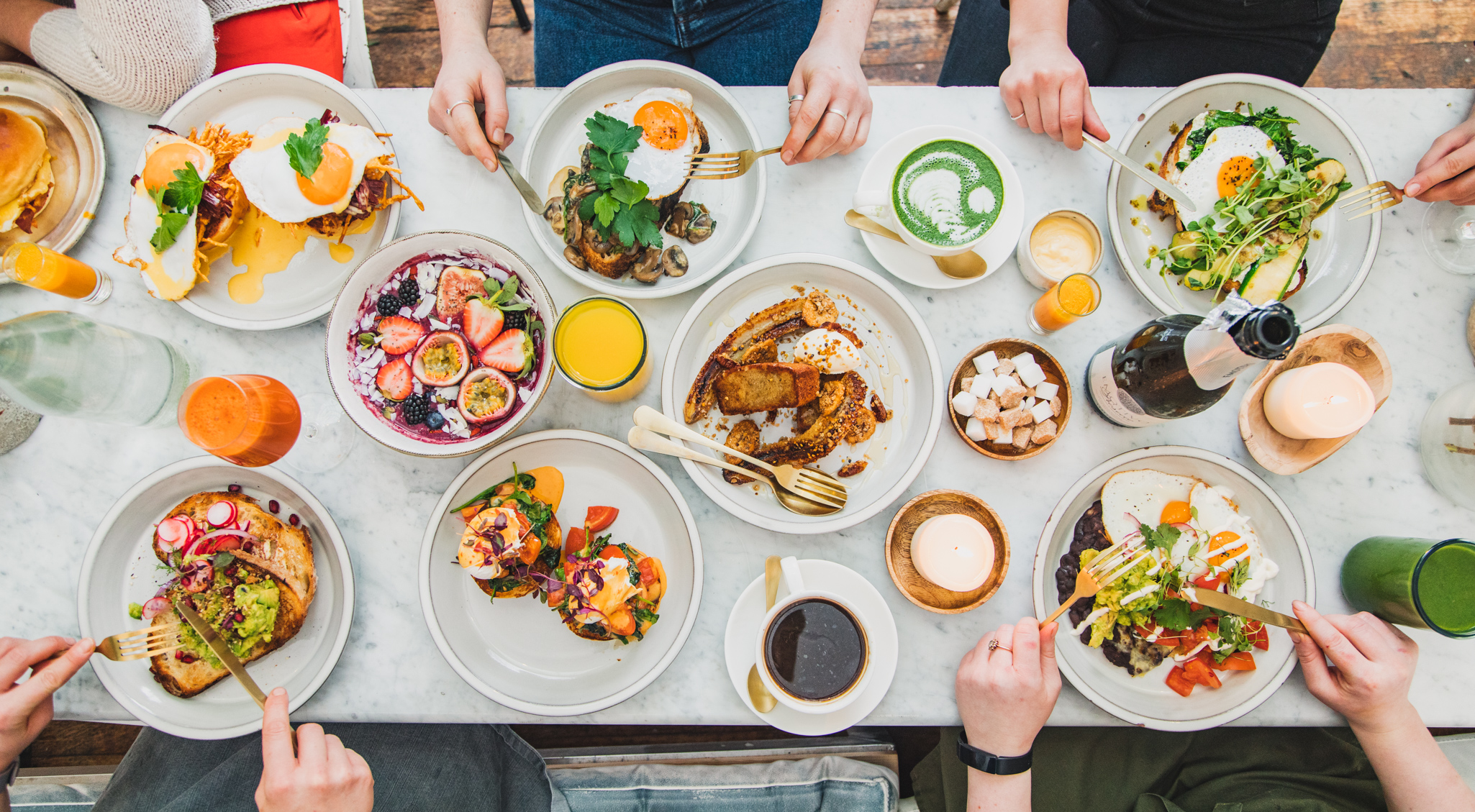 full table food photography