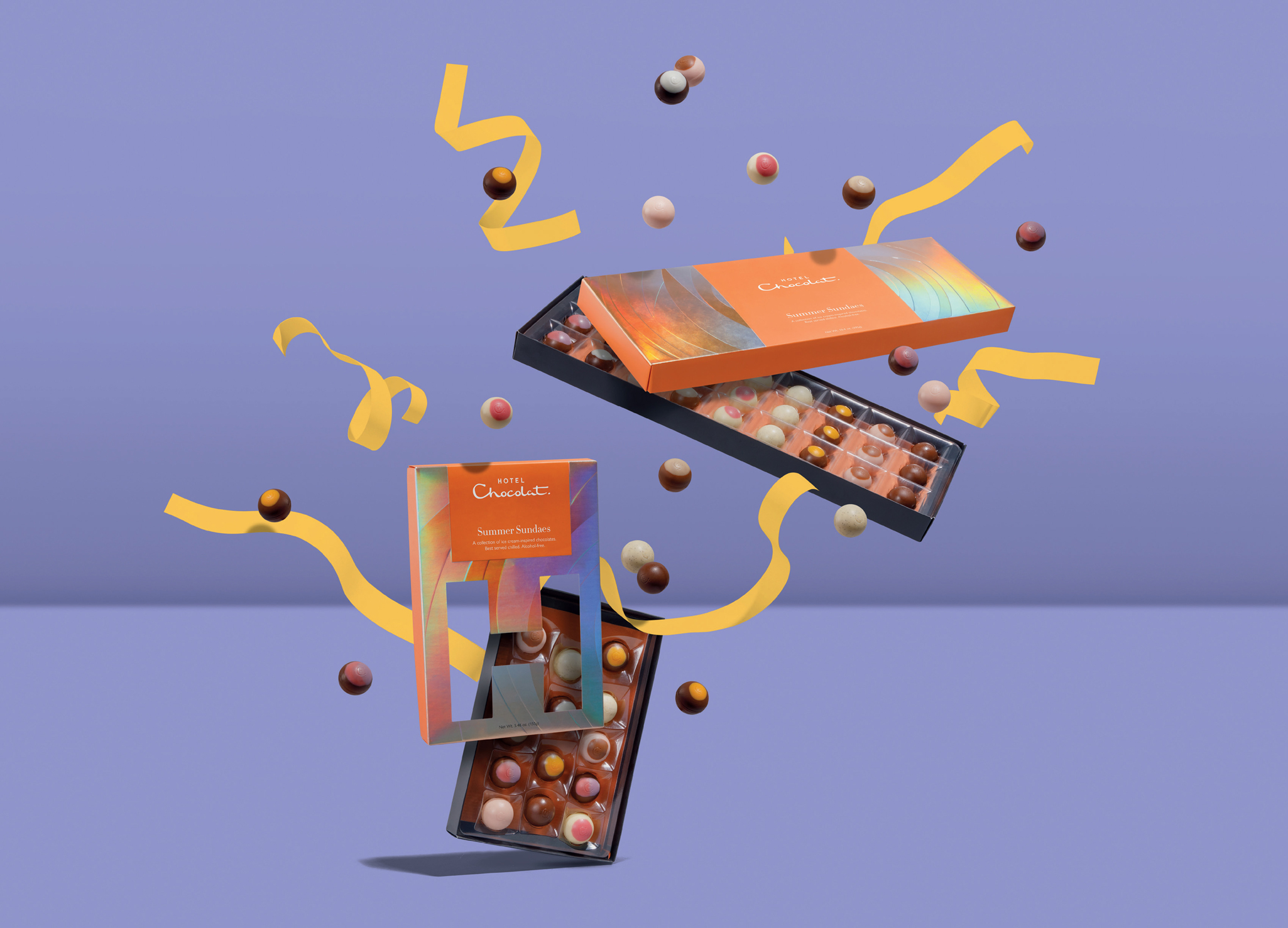 Product photography - chocolate exploding from box